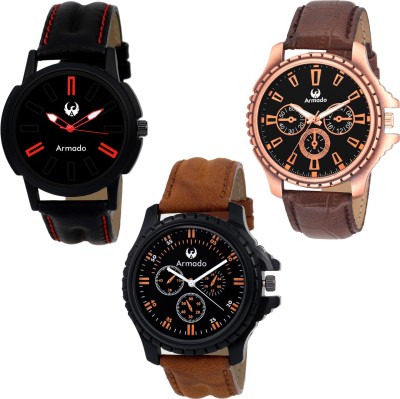 Armado AR-156281 Combo Of 3 Party Wear Analog Watch  - For Men   Watches  (Armado)