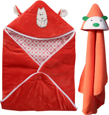 

My NewBorn Cartoon  Swadding Baby Blanket(Polyester, Orange