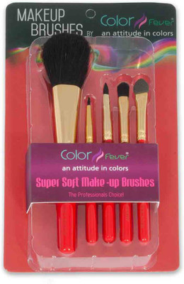 

Color Fever Professional Makeup Brush Set - Traditional Red(Pack of 5)