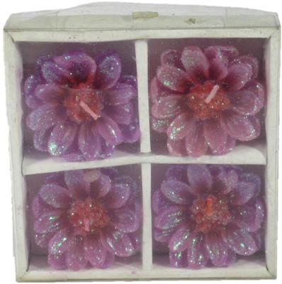 

OZ STORE FLOWER CANDLE SET OF 4 Candle(Multicolor, Pack of 4)