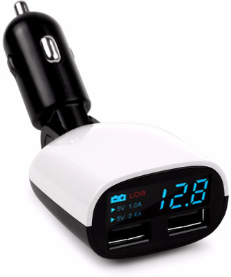 

Voltegic 3.4 amp Turbo Car Charger(White, Black), Black;white