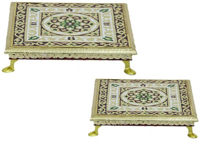 

Apkamart Decorative Wooden All Purpose Chowki(Multicolor, Pack of 2)