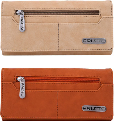 

Fristo Girls Multicolor Artificial Leather Wallet(6 Card Slots), Cream;orange