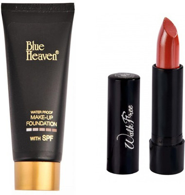 

Blue heaven Make-up Foundation with Innocence Matte Red Lipstick Combo Set(Set of 2)