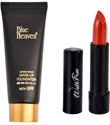 

Blue heaven Make-up Foundation with Innocence Matte Red Lipstick Combo Set(Set of 2)