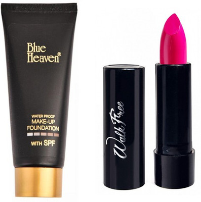 

Blue heaven Make-up Foundation with Innocence Matte Pink Lipstick Combo Set(Set of 2)