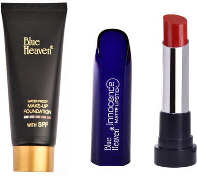 

Blue heaven Make-up Foundation with Innocence Matte Red Lipstick Combo Set(Set of 2)