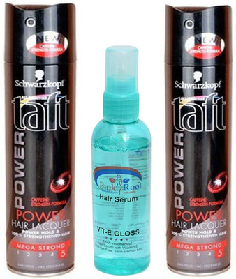 

Schwarzkopf POWER TAFT HAIR SPRAY PACK OF 2 WITH PINK ROOT SERUM(Set of 3)