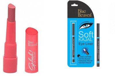 

Blue Heaven Splash Super Matte Lipstick - 305 Pink Delicacy with kajal(Set of 2)
