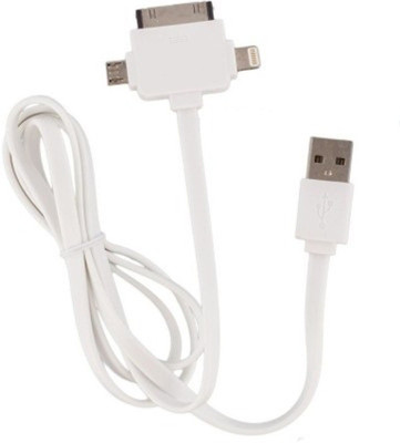 

CheckSums 11652 3 in 1 Usb Cable Combo - Micro Usb (Android) + Iphone 4 USB + Iphone 5 USB - (High Speed 2.4 Amp) Charging Cable White USB Cable(Multicolor)