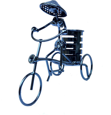

Jamboree 1 Compartments Metal Rickshaw Puller Pen Stand(Black)