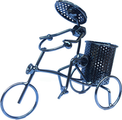

Jamboree 1 Compartments Metal Rickshaw Puller desk Organiser(Black)