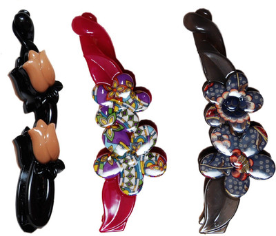 FNB COMBO OF 3 MULTICOLOR HAIR CLIP Banana Clip(Multicolor)