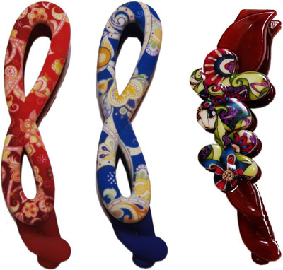 

FNB COMBO OF 3 MULTICOLOR HAIR CLIP Banana Clip(Multicolor)