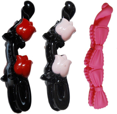 

FNB COMBO OF 3 MULTICOLOR HAIR CLIP Banana Clip(Multicolor)