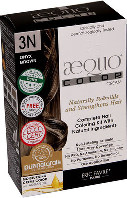 

Aequo 3N Onyx Brown Organic Hair Colour Kit - 160ml Hair Color(Brown)