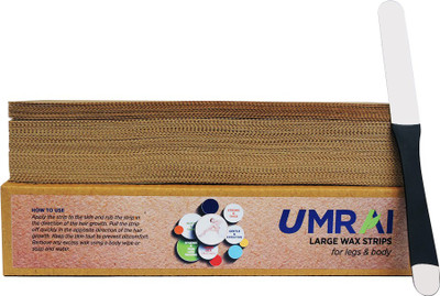 

UMRAI Waxing Strips & Waxing Knife (Brown 100 Strips + 1 Knife Combo) Strips(445 g, Set of 100)
