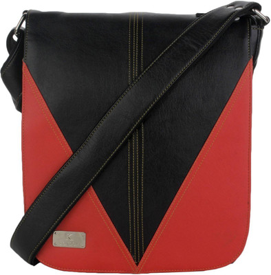 K London Messenger Bag(Red, Black), Black;red