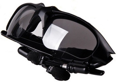 VibeX ® Wrap Black Sunglasses with HiFi Stereo Handsfree Bluetooth 4.1 Bluetooth Headset(Black, Wireless in the ear)