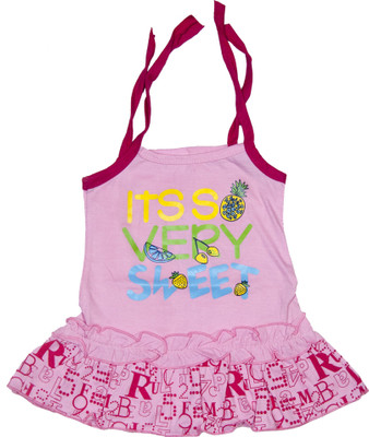 

Retaaz Girls Midi/Knee Length Casual Dress(Pink, Noodle strap