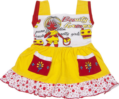 

Retaaz Girls Midi/Knee Length Casual Dress(Yellow, Sleeveless