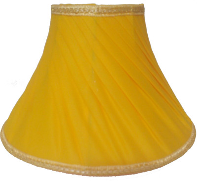 

RDC 12" Round Slanting Pleated Yellow with Golden Border - B22 Holder Ring Size Table Lamps Lamp Shade(Cotton)