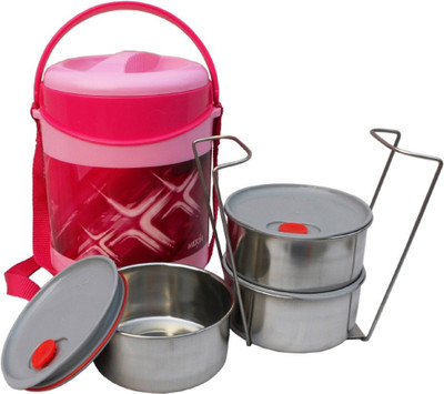 

Milton econa deluxe 3 3 Containers Lunch Box(750 ml), Red