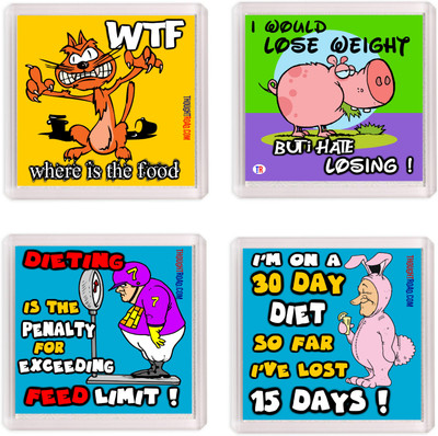 

Thoughtroad LOSEWEIGHT WTF Fridge Magnet Pack of 4