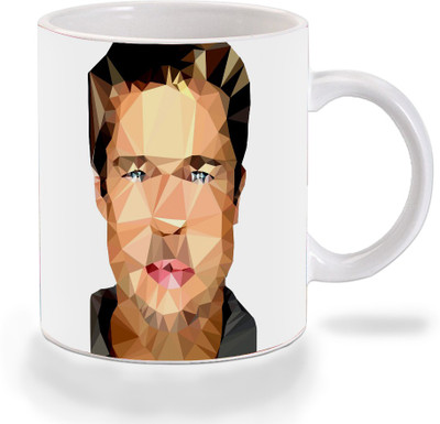 

Mooch Wale Mooch Wale Brad Pitt Geometric Art Ceramic Ceramic Mug(325 ml), Multicolor