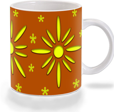 

Mooch Wale Mooch Wale Yellow Flower Pattern Ceramic Ceramic Mug(325 ml), Multicolor