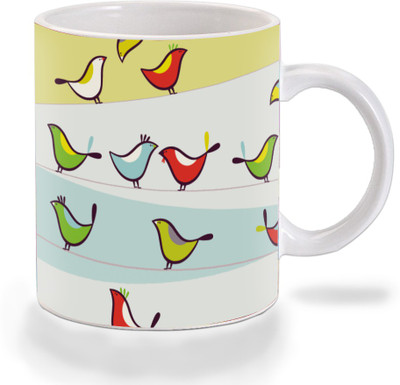 

Mooch Wale Mooch Wale Birds On Wire Ceramic Ceramic Mug(325 ml), Multicolor
