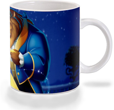 

Mooch Wale Mooch Wale Beauty And The Beast Cartoon Ceramic Ceramic Mug(325 ml), Multicolor