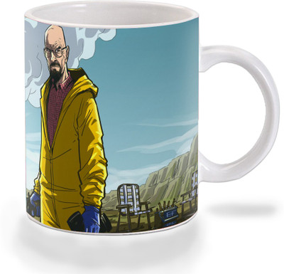 

Mooch Wale Mooch Wale Breaking Bad Van Walter And Jesse Art Ceramic Ceramic Mug(325 ml), Multicolor