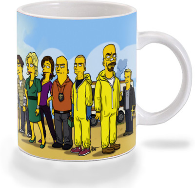 

Mooch Wale Mooch Wale Breaking Bad Simpsonized Ceramic Ceramic Mug(325 ml), Multicolor