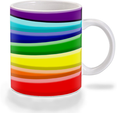 

Mooch Wale Mooch Wale Multicolor Stripes Pattern Ceramic Ceramic Mug(325 ml)