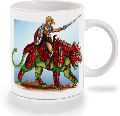 

Mooch Wale Mooch Wale He Man And Tiger Armor Ceramic Ceramic Mug(325 ml), Multicolor