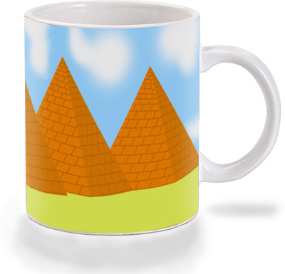 

Mooch Wale Mooch Wale Pyramid Pattern Art Ceramic Ceramic Mug(325 ml), Multicolor