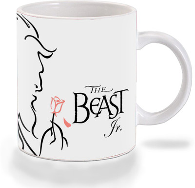 

Mooch Wale Mooch Wale Beauty And The Beast White Baground Ceramic Ceramic Mug(325 ml), Multicolor