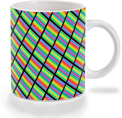 

Mooch Wale Mooch Wale Multicolor Diamond Pattern Ceramic Ceramic Mug(325 ml)
