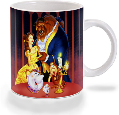 

Mooch Wale Mooch Wale Beauty And the Beast Charachers Ceramic Ceramic Mug(325 ml), Multicolor