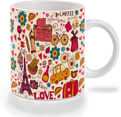 

Mooch Wale Mooch Wale Paris Love Art Ceramic Ceramic Mug(325 ml), Multicolor