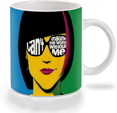 

Mooch Wale Mooch Wale Cant Imagine A World Without Me Ceramic Ceramic Mug(325 ml), Multicolor