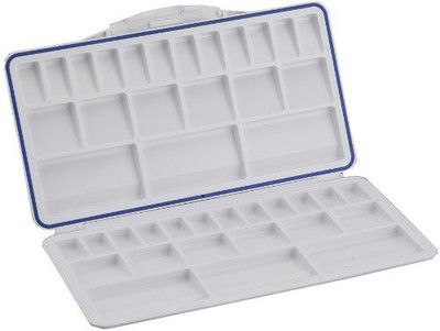 

Pranika Plastic 21 Paint Wells Palettes with Lid(Set of 1, White)