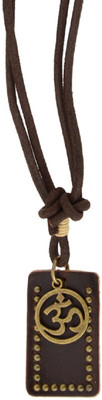 

Aaishwarya Brown Adjustable Leather OM Dogtag Leather, Alloy Pendant