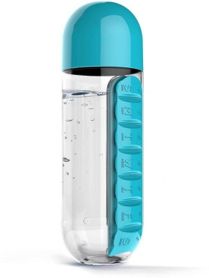 

Bruzone 7-day 2 in 1 Water Bottle Weekly Seven Compartments With Drinking Bottle Pill Box(Blue)