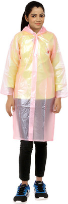 

Finery Self Design Boys & Girls Raincoat, Transceparent pink