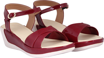 

Lily Women Maroon Wedges