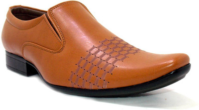 

Alberto Calza Burnished Lasered Slip On For Men(Tan