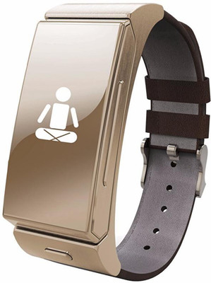 

Voltegic ™ Multipurpose Bluetooth Headset & Wearable Bracelet Gold Smartwatch(Black Strap Free Size)