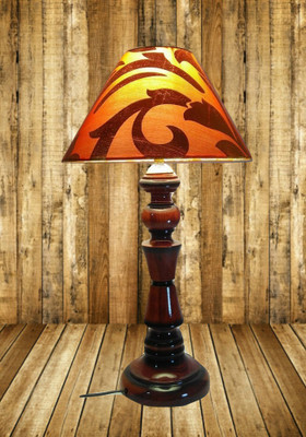 

Woodly Orange Gold Design Table Lamp(45 cm, Orange)